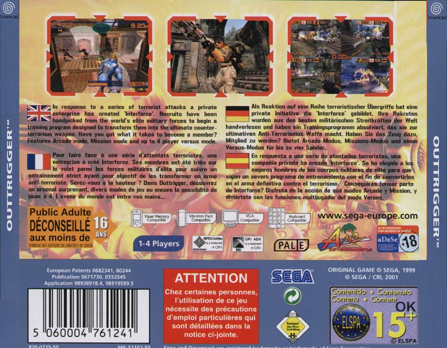Jaquette Avant Jet Set Radio – 100% Originale – Sega Dreamcast PAL EUR